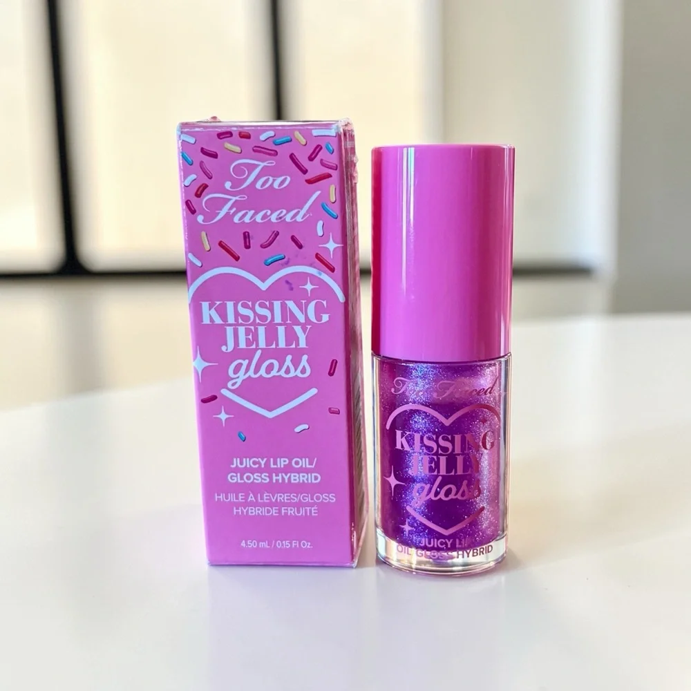 💎 Too Faced Birthday Kiss Kissing Jelly Hydrating Lip Oil Gloss New In Box